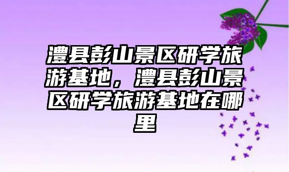 澧縣彭山景區(qū)研學(xué)旅游基地，澧縣彭山景區(qū)研學(xué)旅游基地在哪里
