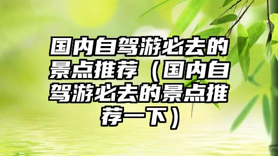 國內自駕游必去的景點推薦（國內自駕游必去的景點推薦一下）