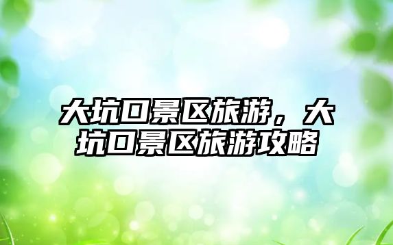 大坑口景區旅游，大坑口景區旅游攻略