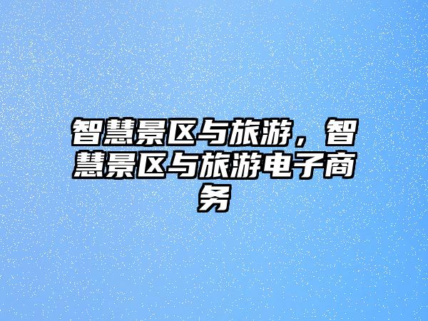 智慧景區與旅游，智慧景區與旅游電子商務
