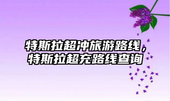 特斯拉超沖旅游路線，特斯拉超充路線查詢