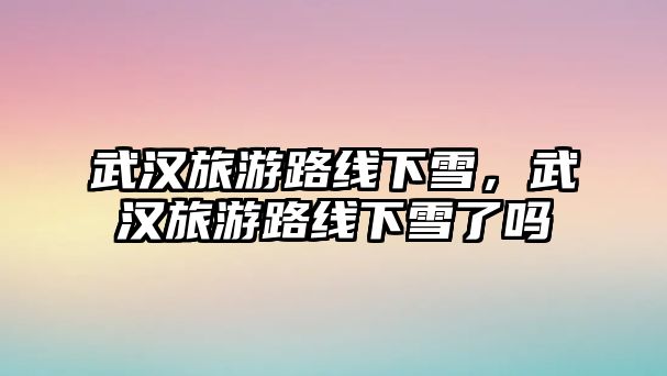 武漢旅游路線下雪，武漢旅游路線下雪了嗎