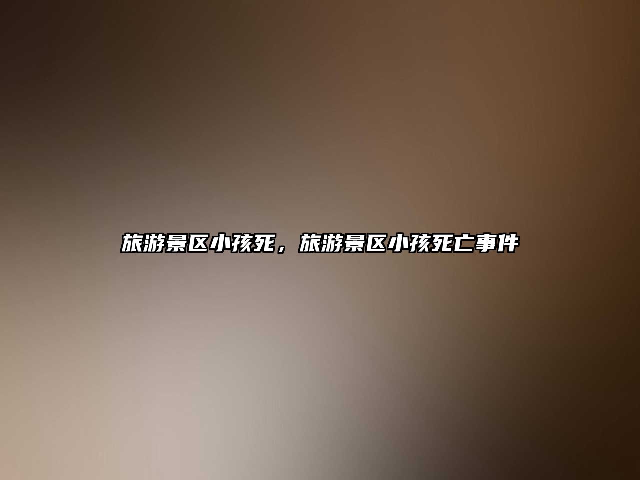 旅游景區(qū)小孩死，旅游景區(qū)小孩死亡事件