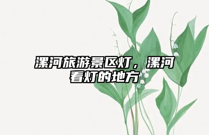 漯河旅游景區(qū)燈，漯河看燈的地方