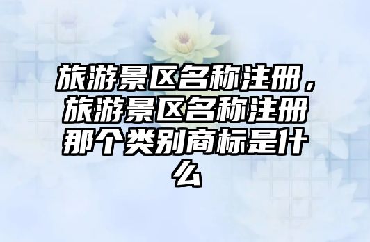 旅游景區名稱注冊，旅游景區名稱注冊那個類別商標是什么