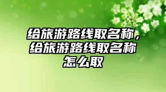 給旅游路線取名稱，給旅游路線取名稱怎么取