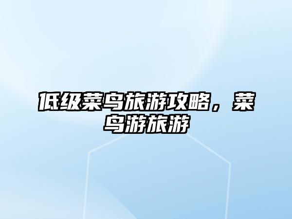 低級菜鳥旅游攻略，菜鳥游旅游
