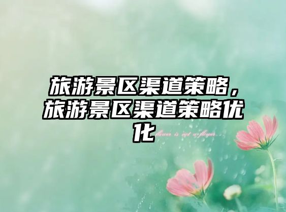 旅游景區(qū)渠道策略，旅游景區(qū)渠道策略優(yōu)化
