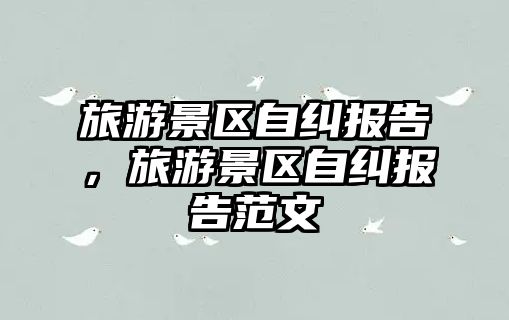 旅游景區自糾報告，旅游景區自糾報告范文