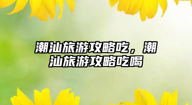 潮汕旅游攻略吃，潮汕旅游攻略吃喝