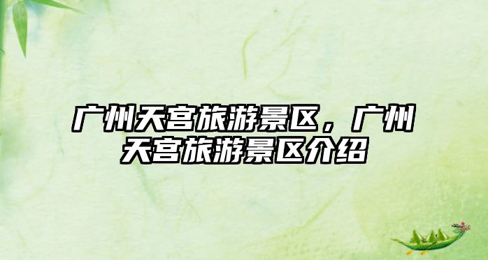 廣州天宮旅游景區，廣州天宮旅游景區介紹