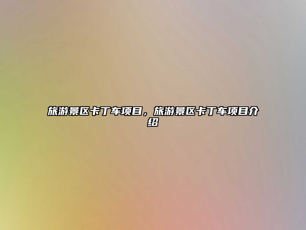 旅游景區卡丁車項目，旅游景區卡丁車項目介紹