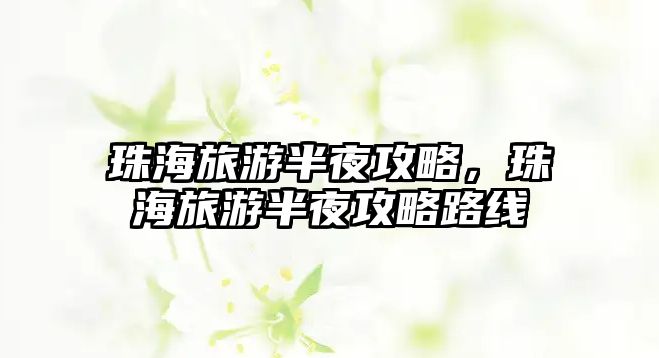 珠海旅游半夜攻略，珠海旅游半夜攻略路線