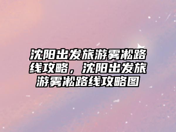 沈陽出發(fā)旅游霧凇路線攻略，沈陽出發(fā)旅游霧凇路線攻略圖