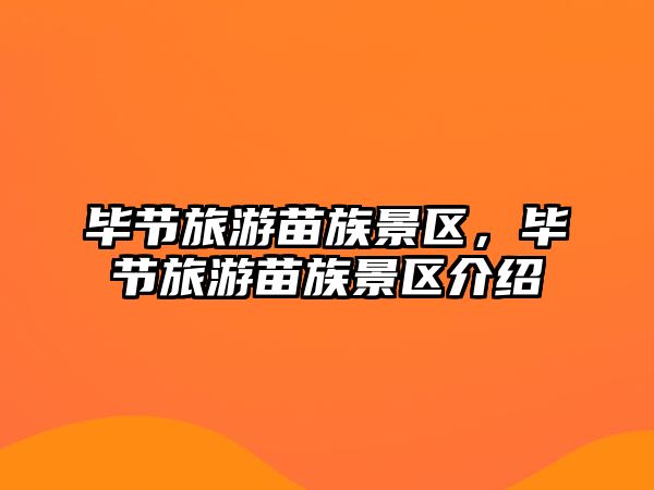 畢節(jié)旅游苗族景區(qū)，畢節(jié)旅游苗族景區(qū)介紹