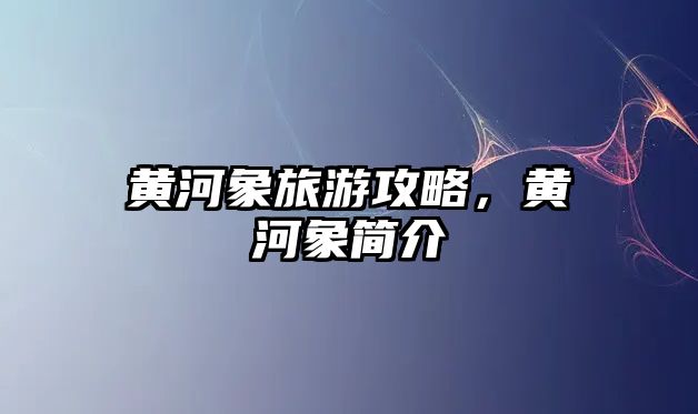 黃河象旅游攻略，黃河象簡介