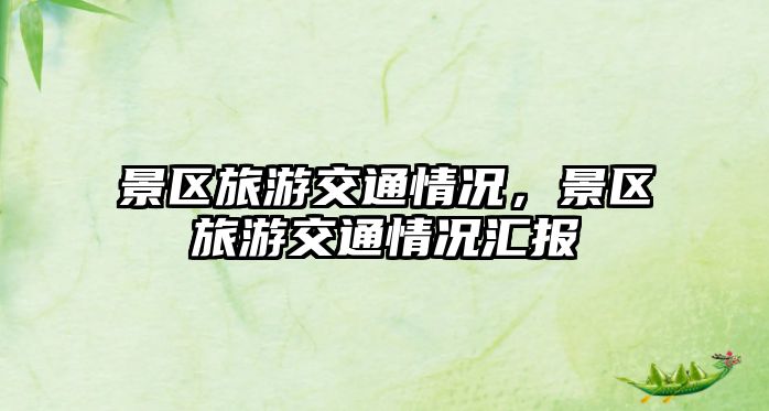 景區旅游交通情況，景區旅游交通情況匯報