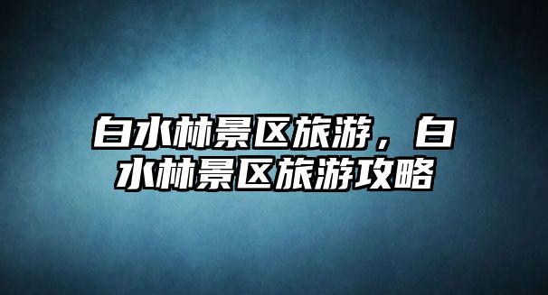 白水林景區旅游，白水林景區旅游攻略