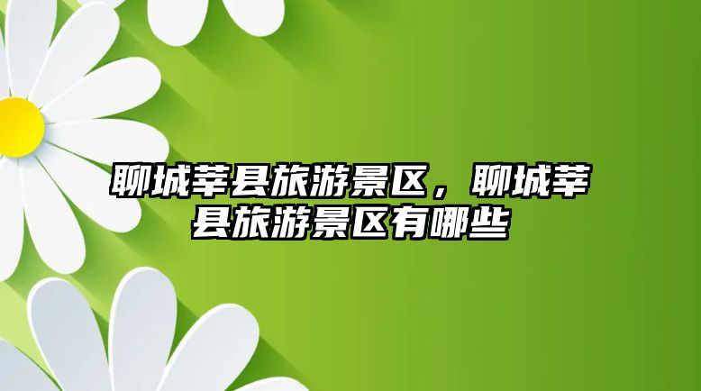 聊城莘縣旅游景區，聊城莘縣旅游景區有哪些
