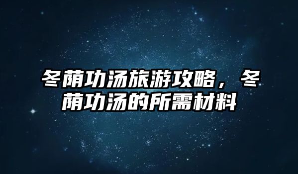 冬蔭功湯旅游攻略，冬蔭功湯的所需材料