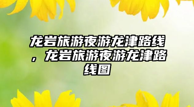 龍巖旅游夜游龍津路線，龍巖旅游夜游龍津路線圖