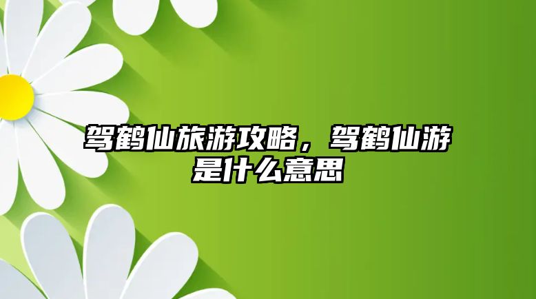 駕鶴仙旅游攻略，駕鶴仙游是什么意思