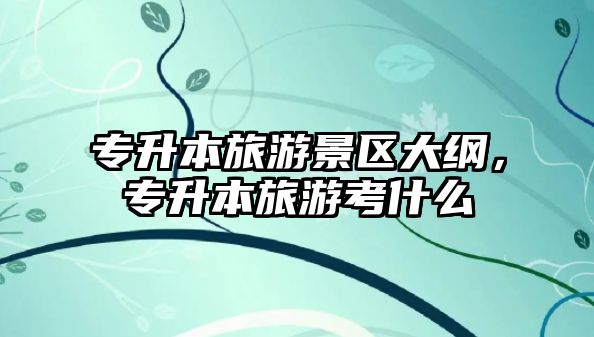 專升本旅游景區(qū)大綱，專升本旅游考什么