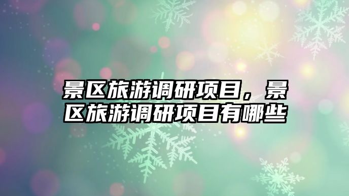 景區(qū)旅游調(diào)研項(xiàng)目，景區(qū)旅游調(diào)研項(xiàng)目有哪些
