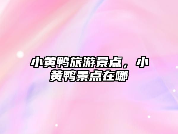 小黃鴨旅游景點，小黃鴨景點在哪