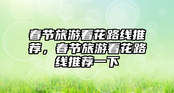 春節旅游看花路線推薦，春節旅游看花路線推薦一下