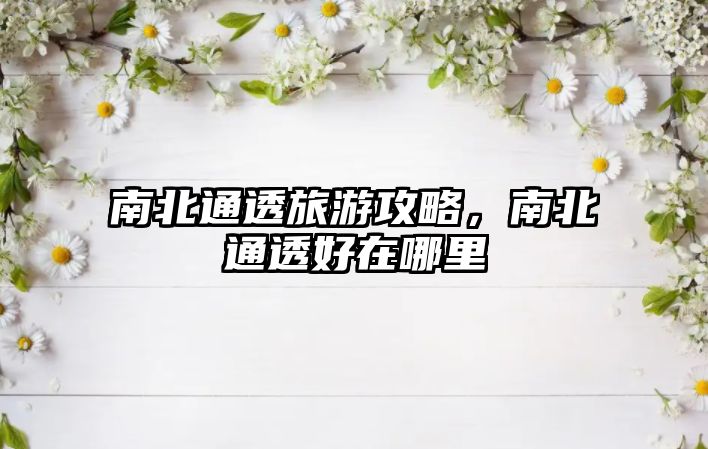 南北通透旅游攻略，南北通透好在哪里
