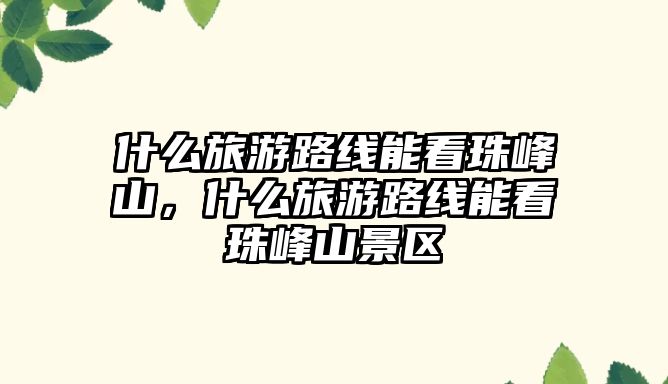 什么旅游路線能看珠峰山，什么旅游路線能看珠峰山景區