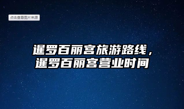 暹羅百麗宮旅游路線，暹羅百麗宮營業時間