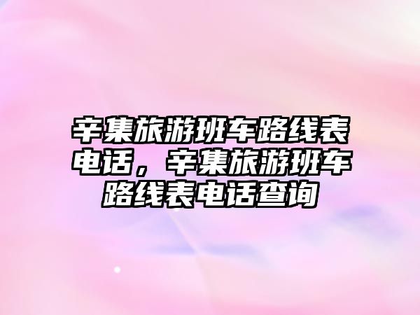 辛集旅游班車路線表電話，辛集旅游班車路線表電話查詢