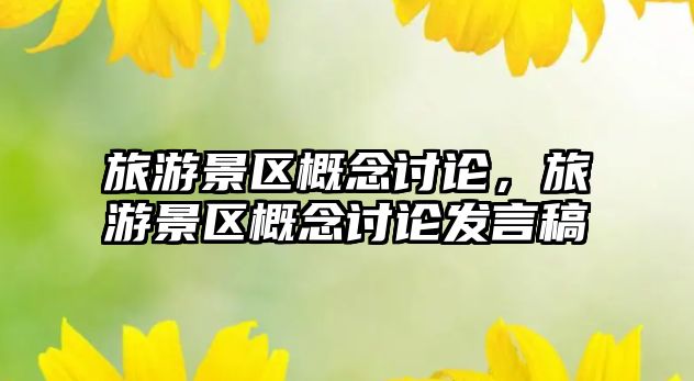 旅游景區概念討論，旅游景區概念討論發言稿