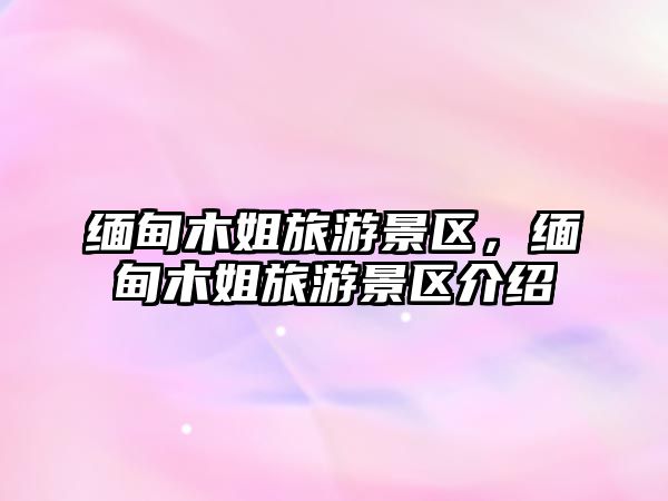緬甸木姐旅游景區，緬甸木姐旅游景區介紹