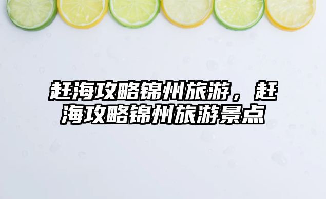 趕海攻略錦州旅游，趕海攻略錦州旅游景點