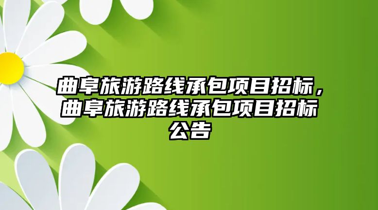 曲阜旅游路線承包項(xiàng)目招標(biāo)，曲阜旅游路線承包項(xiàng)目招標(biāo)公告