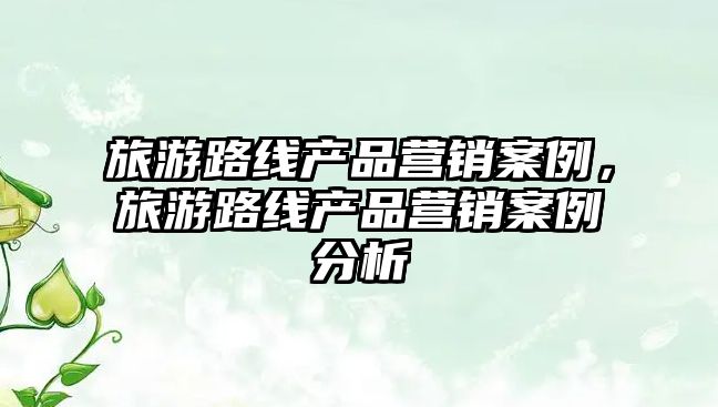 旅游路線產品營銷案例，旅游路線產品營銷案例分析