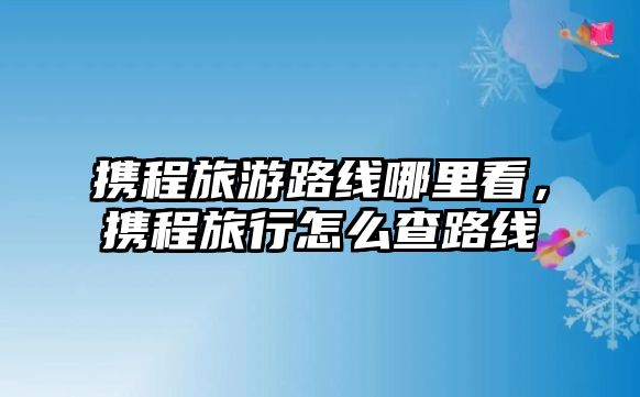 攜程旅游路線哪里看，攜程旅行怎么查路線