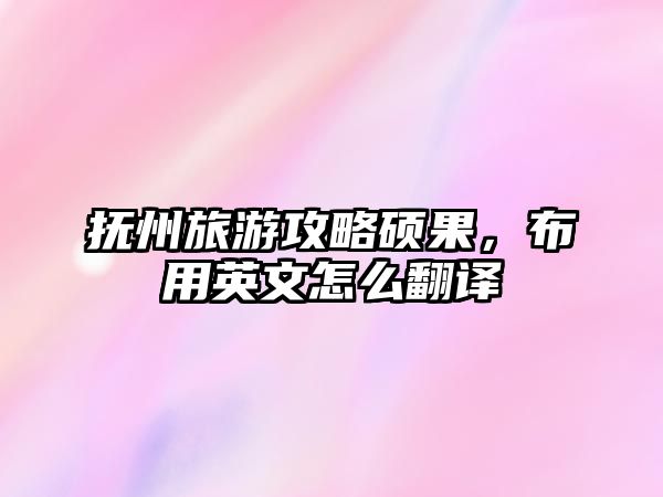 撫州旅游攻略碩果，布用英文怎么翻譯