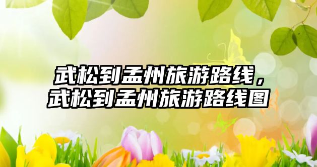 武松到孟州旅游路線，武松到孟州旅游路線圖