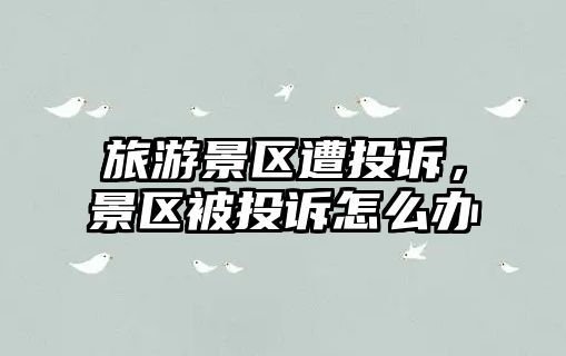 旅游景區遭投訴，景區被投訴怎么辦