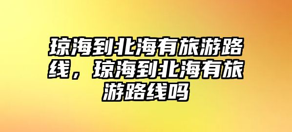 瓊海到北海有旅游路線，瓊海到北海有旅游路線嗎