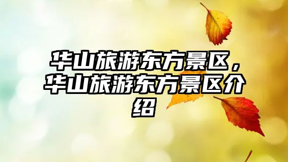 華山旅游東方景區，華山旅游東方景區介紹