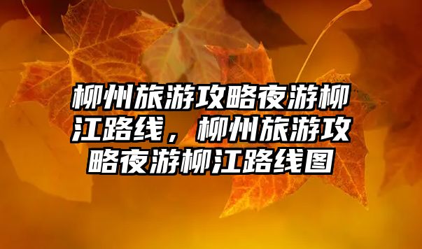 柳州旅游攻略夜游柳江路線，柳州旅游攻略夜游柳江路線圖